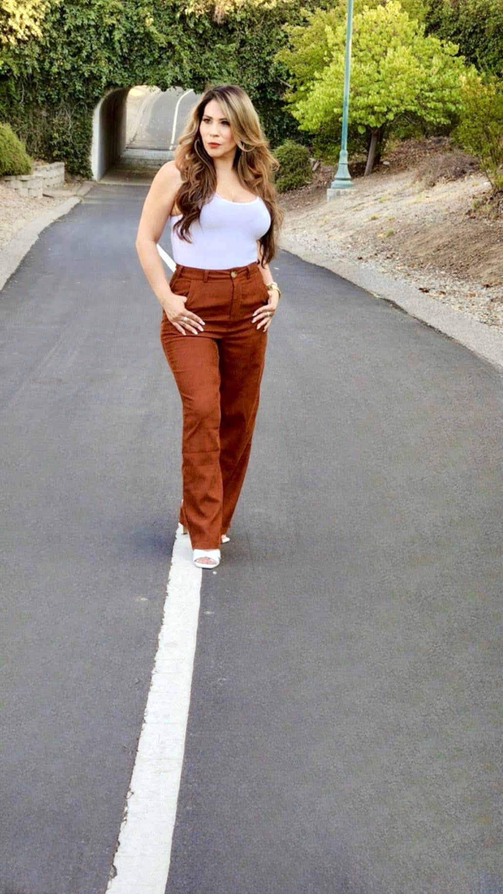 Brown High Waisted Pants